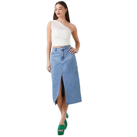Forever 21 Denim Maxi Skirt - Size Medium - Picture 1 of 6